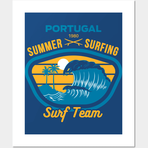 Portugal summer surfing Wall Art by GreekTavern